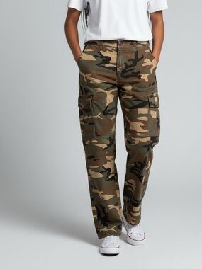 Decathlon Green Brown Camo Cargo Pants Utility Trousers